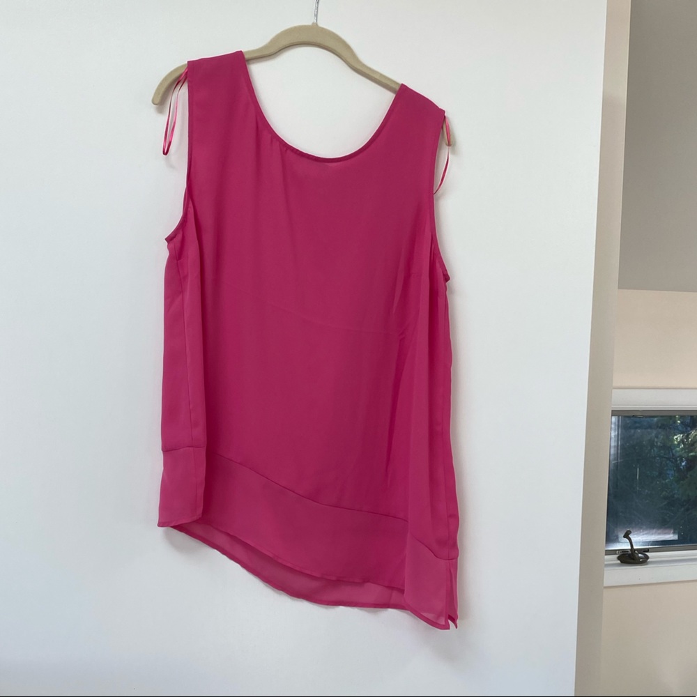 EUC pink asymmetrical sleeveless top